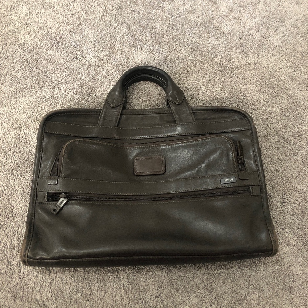 Brown Leather Tumi Briefcase